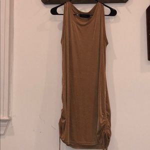 Mink Pink copper shimmer dress with ties